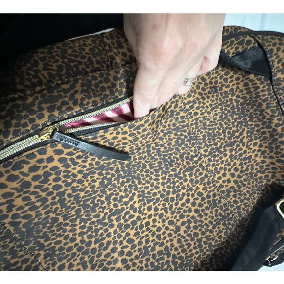 Stella & Dot Leopard Print Backpack Nylon Travel Laptop Everyday Chic Bag main image 13